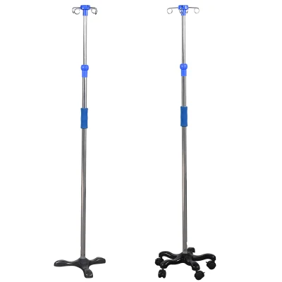 Big Stock Adjustable Stainless Steel Infusion Drip Stand IV Pole for Patients