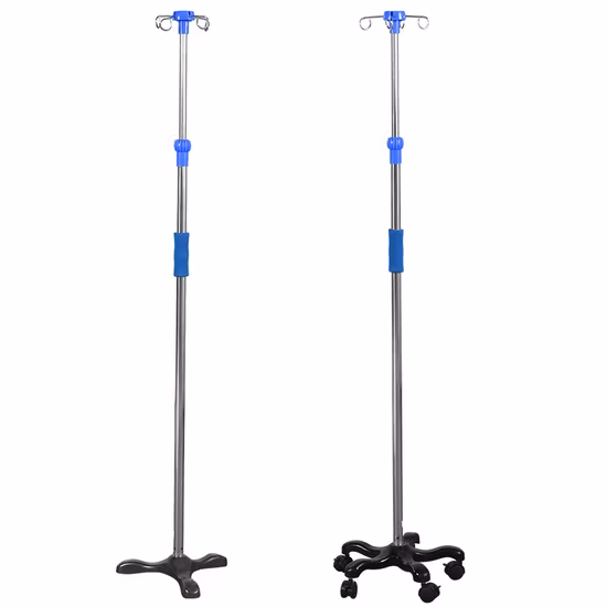Big Stock Adjustable Stainless Steel Infusion Drip Stand IV Pole for Patients